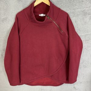 Athleta Burgundy Sweatshirt with Asymmetrical Zip
